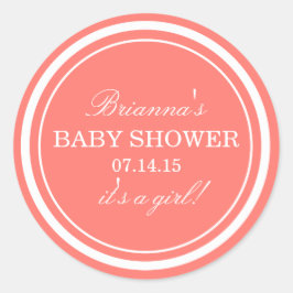 Personalizado | Pegatinas rosados de Baby Shower
