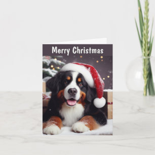 Personalizado Perro Bernés Santa Hat Feliz Navidad