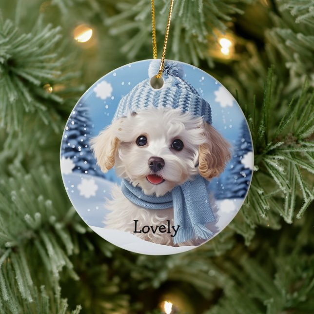 Personalizado Perro Cute 1 Foto Ornamento de Navid (Árbol)