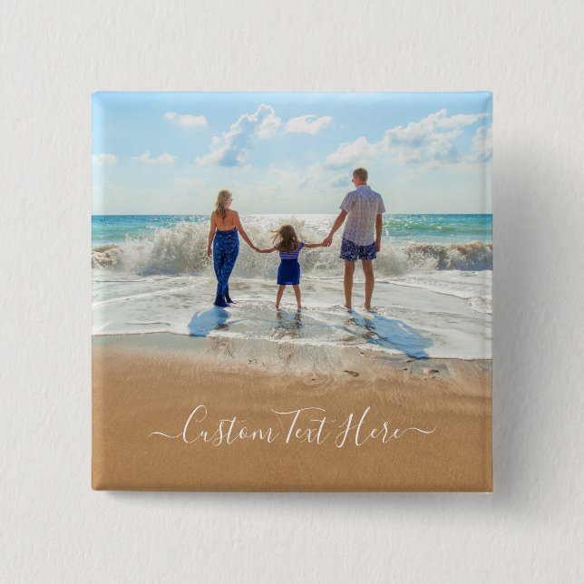 Personalizado personalizado botón de foto y texto (Anverso)
