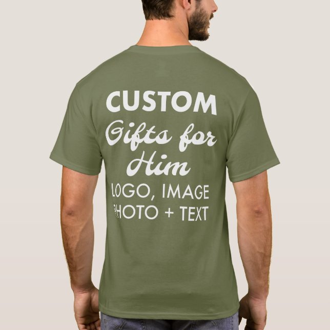 Personalizado personalizado: camiseta verde del ej (Reverso)