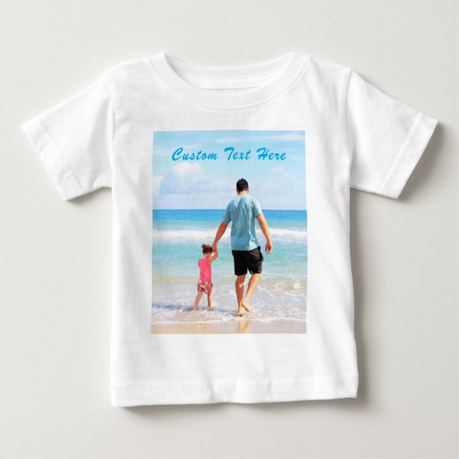 Personalizado personalizado foto bebé camiseta con (Anverso)