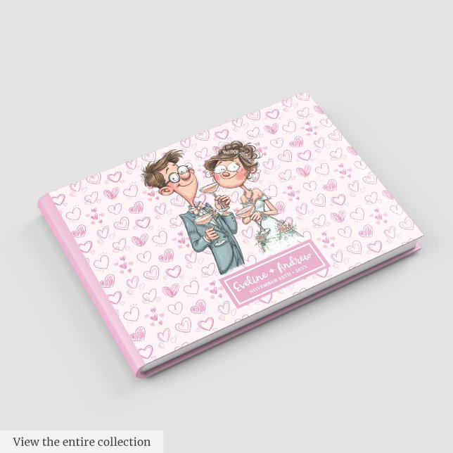 Personalizado personalizado - Libro de invitados d (Personalized Cartoon Newlyweds Guest book)