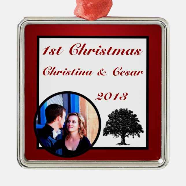 Personalizado personalizado ornamento árbol blanco (Frente)