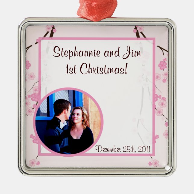 Personalizado personalizado ornamento con flores d (Frente)