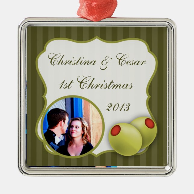 Personalizado personalizado ornamento Martini Oliv (Frente)