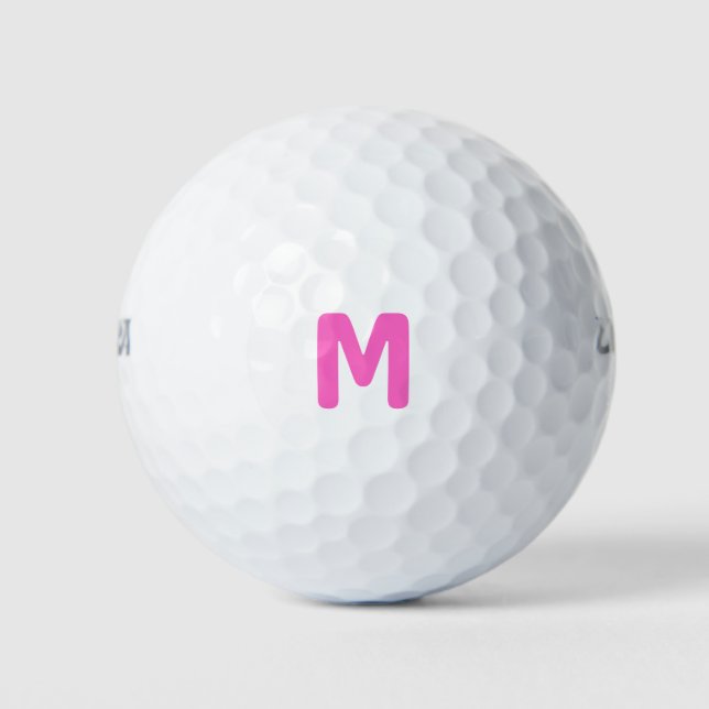 Personalizado personalizado rosa Monograma Bolas d (Anverso)