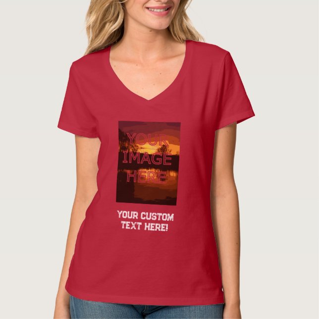 Personalizado Personalizado V Camiseta Cuello (Anverso)