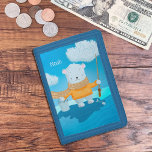 Personalizado Pesca Cartera Azul De Oso Polar Niño<br><div class="desc">Una adorable billetera azul para niños con un lindo oso polar personalizado que viene de un día de pesca. Personalízalo con el nombre del niño utilizando la plantilla proporcionada. © ArianeC Ilustraciones-Todos los derechos reservados</div>