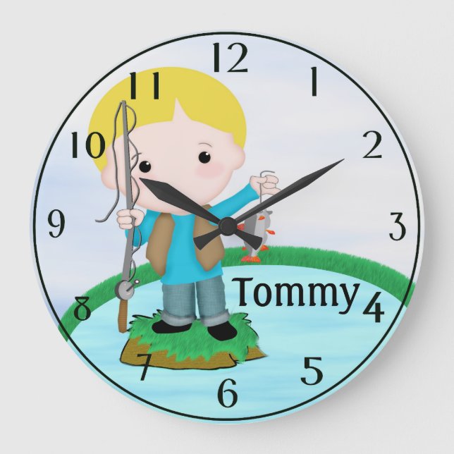 Personalizado pescando el reloj de pared (Anverso)