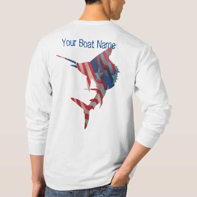 Personalizado pescando una camiseta con un pez vel (Reverso)
