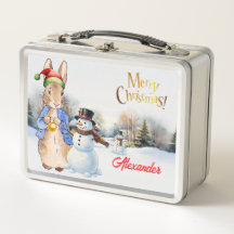 Personalizado Peter el Conejo con Santa Hat