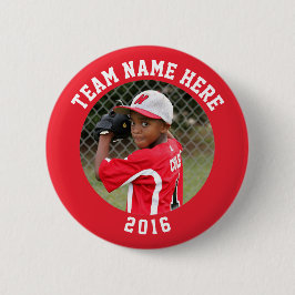 Personalizado Photo Sports pin / botón con nombre 