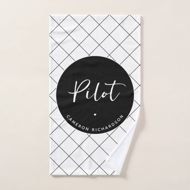 Personalizado Piloto de graduación de la Escuela d (Toalla de mano)