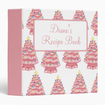 Personalizado Pink Ceramic Xmas Trees Receta Binde