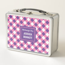 Personalizado Pink White Purple Checkered Pattern 