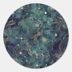 Personalizado Pisces Astrología Pegatina Sello