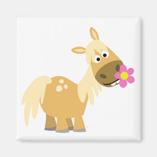 Personalizado Pony e imán de flores