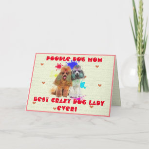 Personalizado Poodle Mom Dog Mejor Loco Tarjeta de