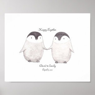 Personalizado Poster pingüino cute pingüinos arte
