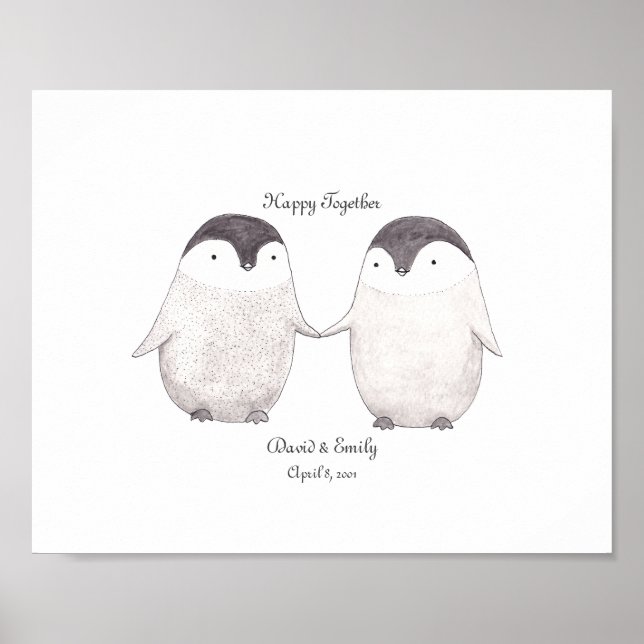 Personalizado Poster pingüino cute pingüinos arte  (Frente)