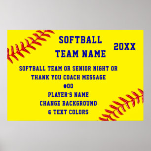 Personalizado, Posters de Softball, Senior de Soft