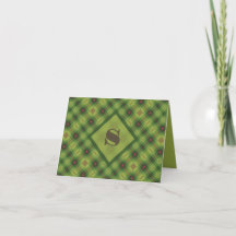 Personalizado Preppy Green Plaid Bold Monograma pl