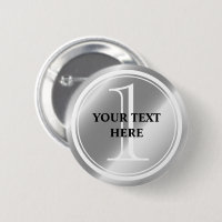 Personalizado Primer premio medalla de plata botón