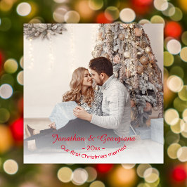 Personalizado primera Navidad casada con foto de 2