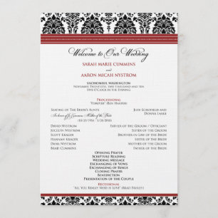 :: personalizado: Programa Damask Black/red Weddin