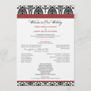 :: personalizado: Programa Damask Black/red Weddin