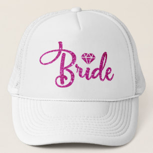 Personalizado Purpurina Magenta rosa Gorra novia b