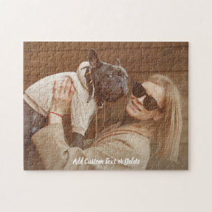 Personalizado Puzzle De Foto Perro Con Texto Perso