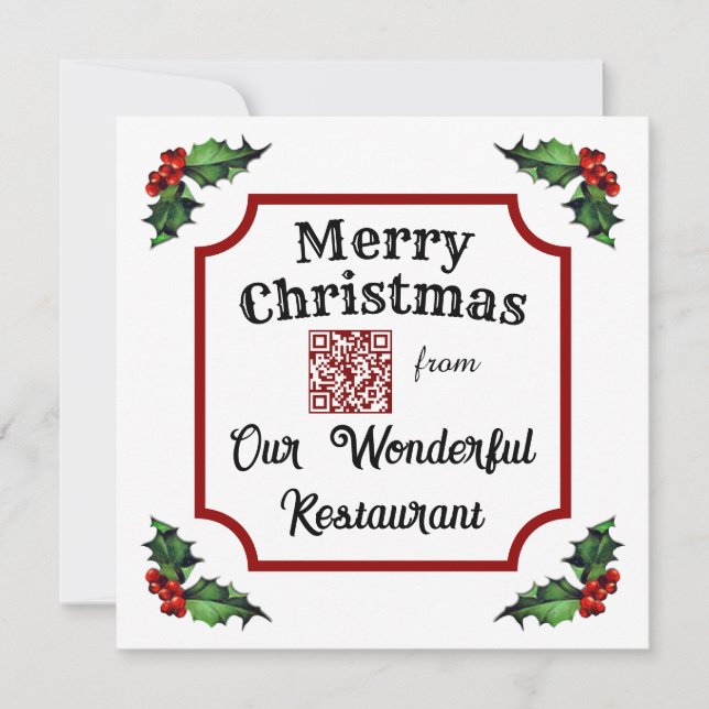 Personalizado QR Code Restaurant Feliz Navidad (Anverso)