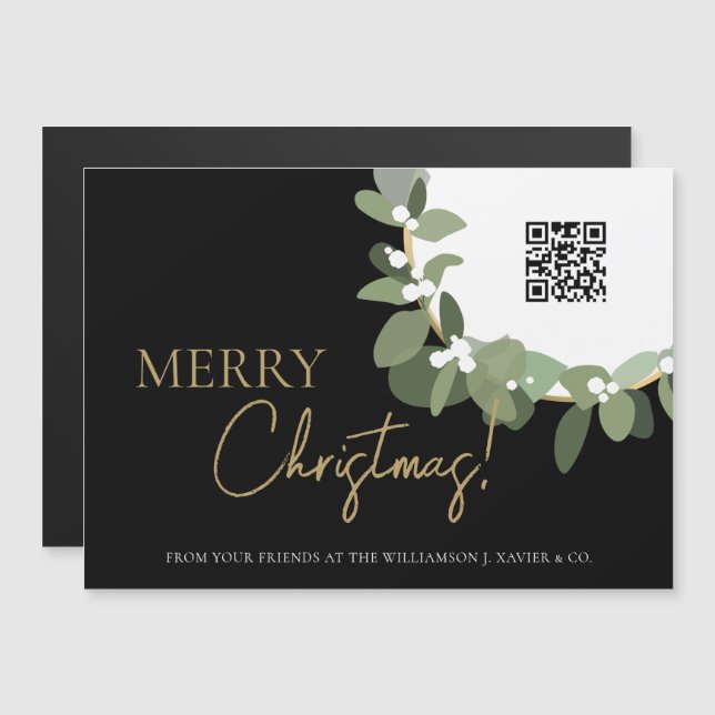 Personalizado QR Código Feliz Navidad Mensaje corp (Anverso/Reverso)