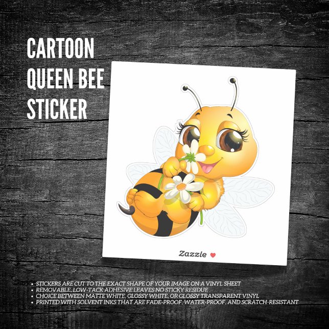 Personalizado Queen Bee Pegatina (Cartoon Queen Bee Sticker)