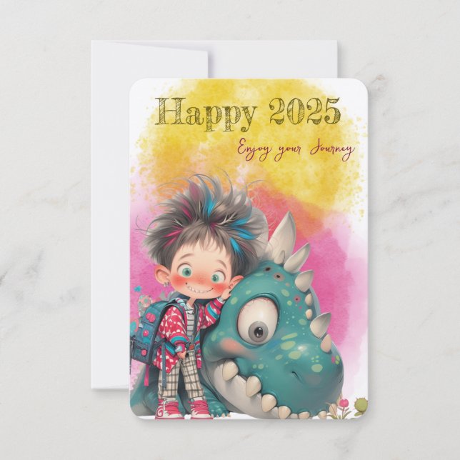 Personalizado Quirky Boy & Dinosaur (Anverso)