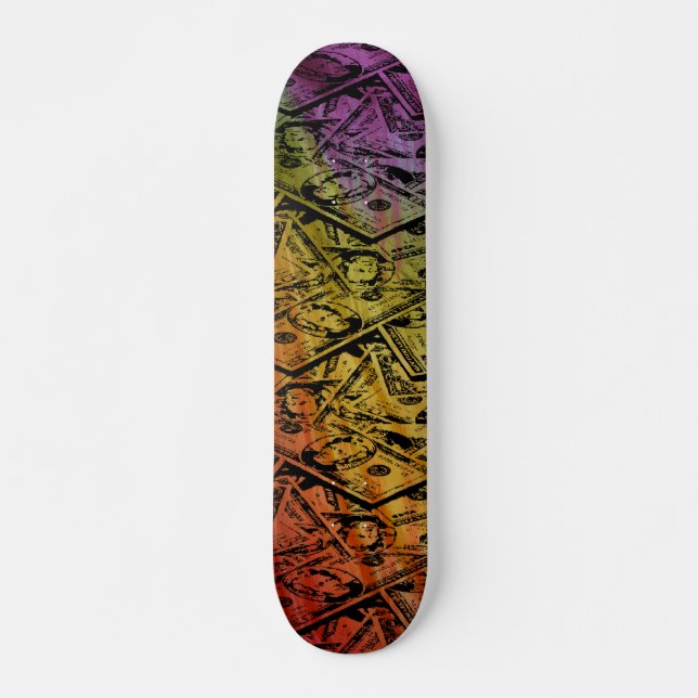 Personalizado Rainbow Money Skateboard (Anverso )
