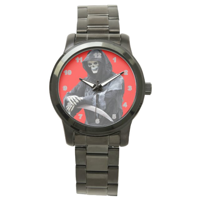 Personalizado Reaper reloj de pulsera negra sobred (Anverso)