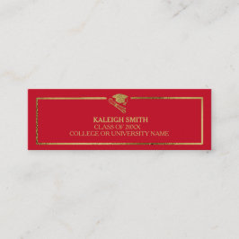 Personalizado Red Gold Graduación Insertar tarjeta