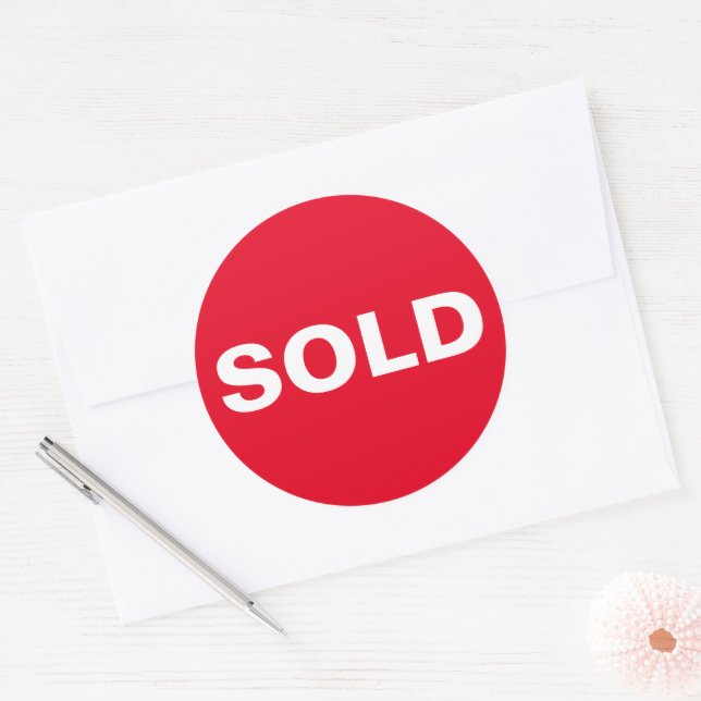 Personalizado Red Sold Pegatina (Sobre)