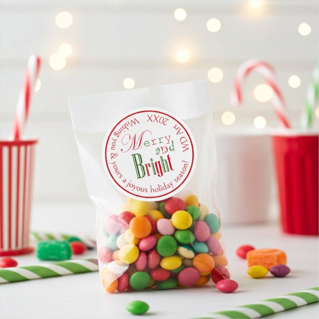 Personalizado Red y Green Merry y Pegatinas Brilla (Subido por el creador)