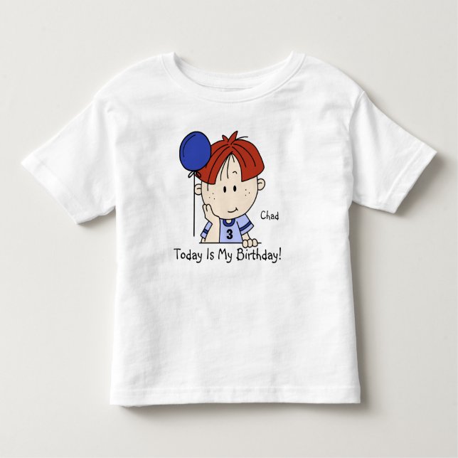 Personalizado Redhead Boy con camiseta de cumpleañ (Anverso)