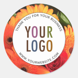 Personalizado redondo Gracias Pegatinas con logoti