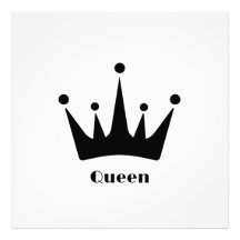 Personalizado Reina texto corona negra foto amplia