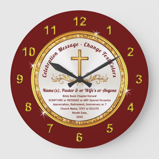 Personalizado, reloj con verso bíblico, cambio de  (Anverso)