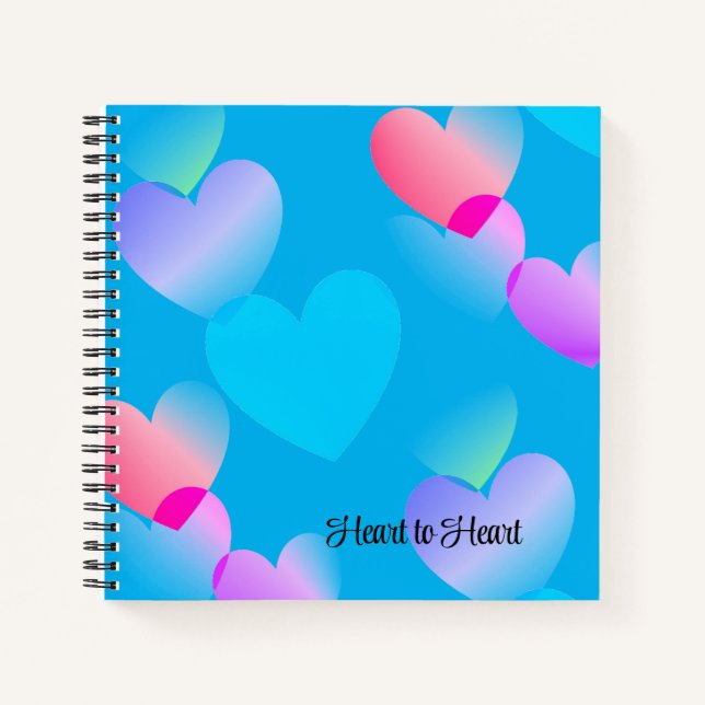 Personalizado reluciente diario azul "Corazón a co (Anverso)