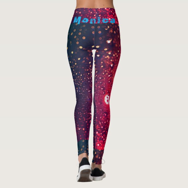Personalizado Repetiendo Nombre Ejercitar Leggings (Reverso)