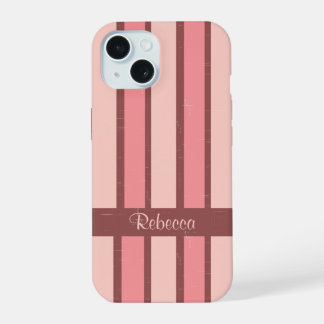 Personalizado retro caramelo raya rosa sobre marró