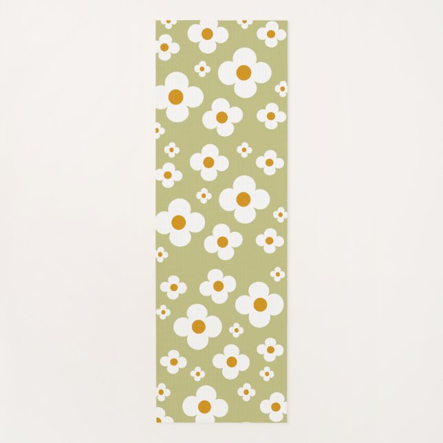 Personalizado Retro Daisy Yoga Mat (Anverso)